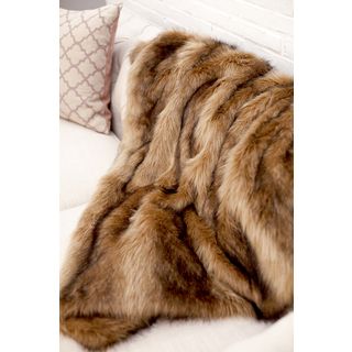 Aurora Home Oversize Faux Fur Coyote Throw Blanket   12134398