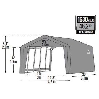 ShelterLogic 12Ft.W Peak Style Garage-in-a-Box™ — 20ft.L x 12ft.W x 8ft.H, Model# 62790  House Style Instant Garages