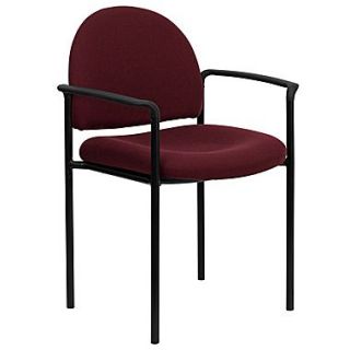 Flash Furniture Fabric Stackable Steel Side Chair with Arms, Burgundy, 30/Pack
