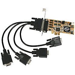 StarTech 4 Port PCI Express RS232 Serial Adapter Card with 16950 UART