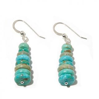 Jay King Alicia Turquoise Rondelle Sterling Silver Drop Earrings   7899523