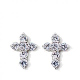 .36ct Absolute™ Sterling Silver Round Prong Set Cross Shaped Stud Earring   7784589