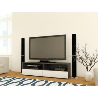 Nexera Allure TV Stand for TVs up to 60", White/Ebony
