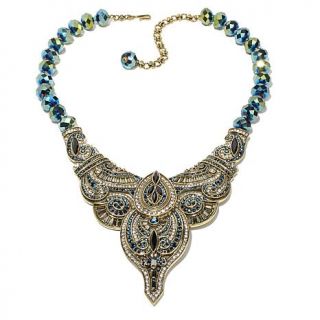 Heidi Daus "Maleficent Pointed Collar" Beaded Crystal Drop Necklace   7373013