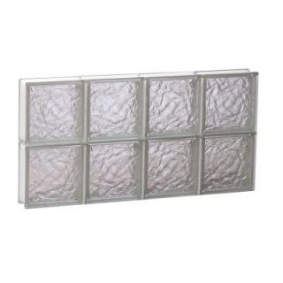 Clearly Secure 31 in. x 15.5 in. x 3.125 in. Non Vented Ice Pattern Glass Block Window S3216IS