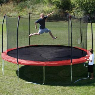 Skywalker Trampolines 15&apos; Round Trampoline and Enclosure   Red