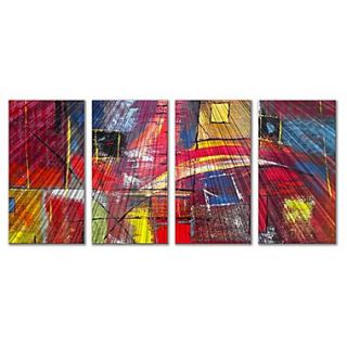 All My Walls Color Blocks by Ruth Palmer 4 Piece Original Painting on Metal Plaque Set