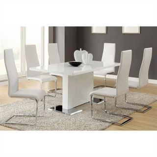 Coaster Modern 5 Piece Dining Table and Chairs Set in White   102310 100515WHT 5P PKG