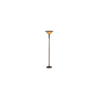 Cal Lighting 72 in 3 Way Switch Rust Torchiere Indoor Floor Lamp with Glass Shade