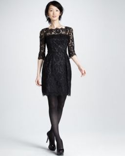 Milly Stella Lace Dress, Black