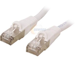 Open Box Coboc CY CAT7 07  White 7 ft. 26AWG Snagless Cat 7 White Color 600MHz SSTP(PIMF) Shielded Ethernet Stranded Copper Patch cord /Molded Network LAN Cable