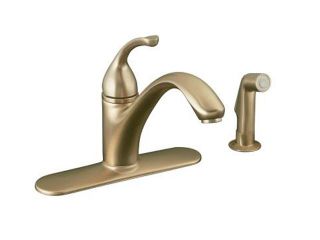 KOHLER K 10412 BV Forté single control kitchen sink faucet with escutcheon, sidespray and lever handle Brushed Bronze