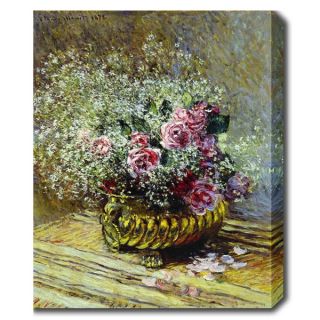Claude Monet Vase of Flowers Hand Painted Framed Canvas Art