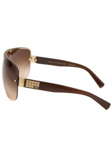 Women's Shield Gold Tone Sunglasses Brown Gradient Lens