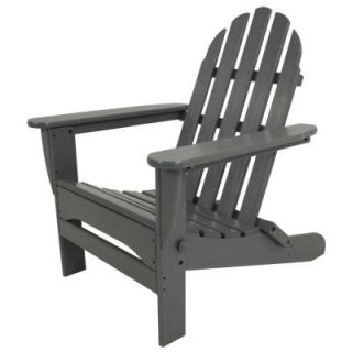 POLYWOOD Classic Slate Grey Patio Adirondack Chair AD5030GY