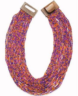 Style & Co. Gold Tone Multicolor Seed Bead Multi Row Necklace