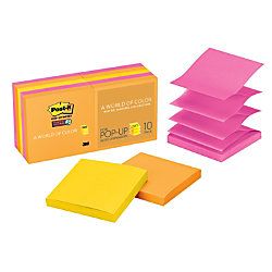 Post it 3 x 3 Super Sticky Pop up Notes Rio De Janeiro 90 Sheets Per Pad Pack Of 10 Pads