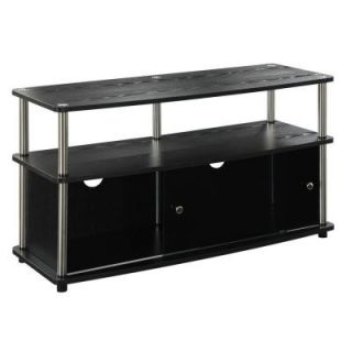 Convenience Concepts Designs2Go Plasma TV Stand with Glass Doors in Black 70314