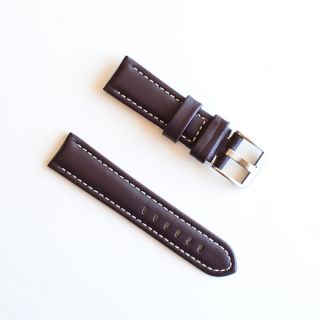 Banda Waterproof Leather Watch Band with Pan Style Buckle Design