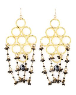 Devon Leigh Beaded Golden Chandelier Earrings