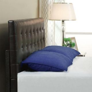 Button Tufted Synthetic Leather Upholstery Headboard Twin