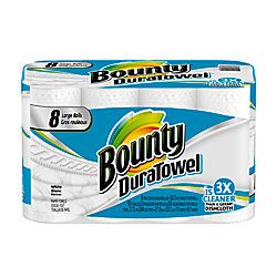 Bounty DuraTowel Paper Towels 2 Ply 53 Sheets Per Roll Pack Of 8 Rolls
