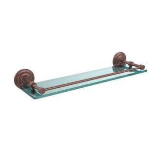Allied Brass Que New 22 in. W Tempered Glass Shelf with Gallery Rail in Antique Copper QN 1/22 GAL CA
