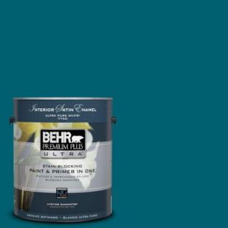 BEHR Premium Plus Ultra 1 gal. #S H 520 Peacock Tail Satin Enamel Interior Paint 775301