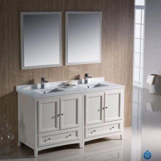 Fresca Oxford 60'' Double Traditional Bathroom Vanity Set with Mirror