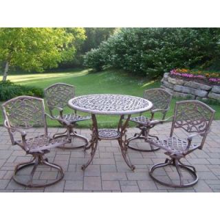 Oakland Living Mississippi Cast Aluminum 5 Piece Swivel Patio or Porch Dining Set 2011 2104 5 AB