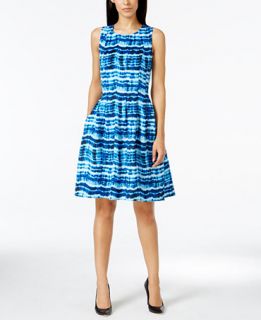 Calvin Klein Printed Fit and Flare Day Dress   Dresses   Women   