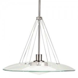 Kichler 2667NI Soft Contemporary/Casual Lifestyle Pendant 1 Light Halogen Fixture   Brushed Nickel