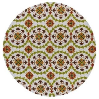 Kaleen Home and Porch Whimsy Brown 7 ft. 9 in. Indoor/Outdoor Round Area Rug 2036 49 7.9 Rnd