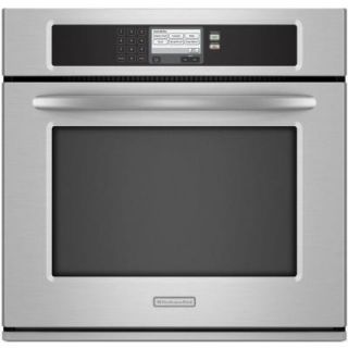 KitchenAid Architect Series II 30 in. Single Electric Wall Oven Self Cleaning with Convection in Stainless Steel KEBU107SSS