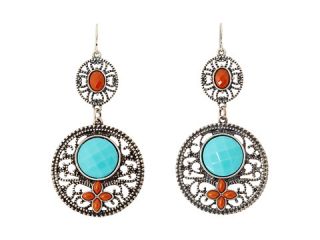 M&F Western Filagree Turquoise Drop Earrings Turquoise/Red