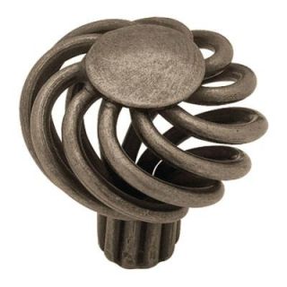 Liberty Forged Iron 1 1/4 in. Pewter Small Wire Swirl with Flat Top Cabinet Knob PN9011 AP C