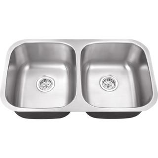 Polaris Sinks P205 16 Equal Double Bowl Stainless Steel Sink