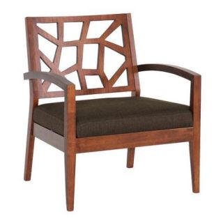 Baxton Studio Jennifer Fabric Lounge Arm Chair in Brown