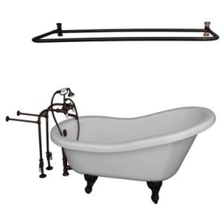 Barclay Products 5 ft. Acrylic Ball and Claw Feet Slipper Tub in White Oil Rubbed Bronze Accessories TKADTS60 WORB5