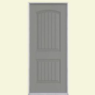 Masonite 32 in. x 80 in. Cheyenne 2 Panel Painted Smooth Fiberglass Prehung Front Door with No Brickmold 34641