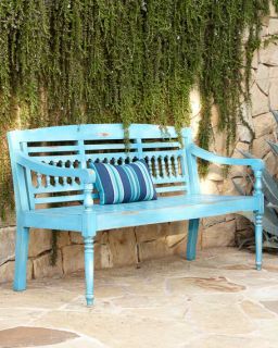 Maya Blue Teak Outdoor Bench