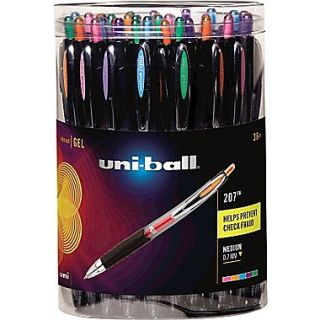 uni ball 207 Retractable Gel Pens, Medium Point 0.7 mm, Assorted Colors, 36/pk (40111)