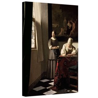 Johannes Vermeer Lady Writing a Letter With Her Maid Gallery wrapped