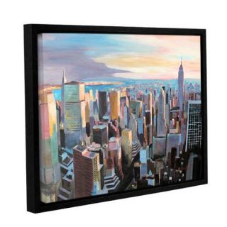ArtWall New York City Skyline In Sunlight by Marcus/Martina Bleichner Floater Framed Painting Print on Gallery Wrapped Canvas