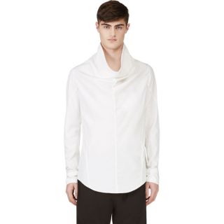 Julius Ivory Cowl Neck Pullover Shirt