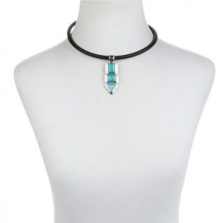 Jay King Turquoise Pendant with 18" Black Cord Necklace   8044311