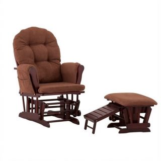 Status Furniture Roma Glider and Ottoman in Cherry with Chocolate Cushions   06440 694