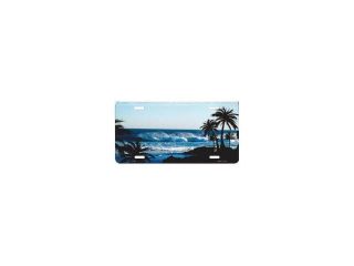 Beach Palm Scene Metal License Plate