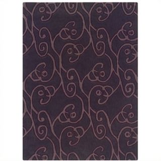 Linon Trio Rectangular Rug in Chocolate and Violet   RUG TA062XX