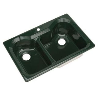 Thermocast Breckenridge Drop In Acrylic 33 in. 1 Hole Double Bowl Kitchen Sink in Timberline 46143
